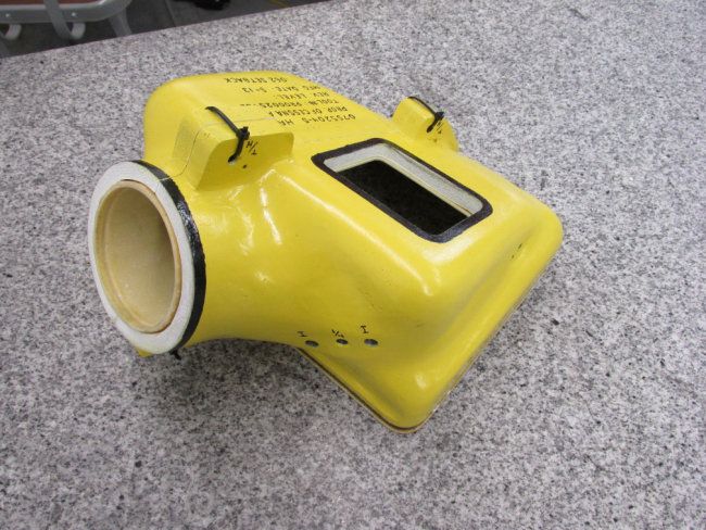 Yellow fiberglass tool with two openings